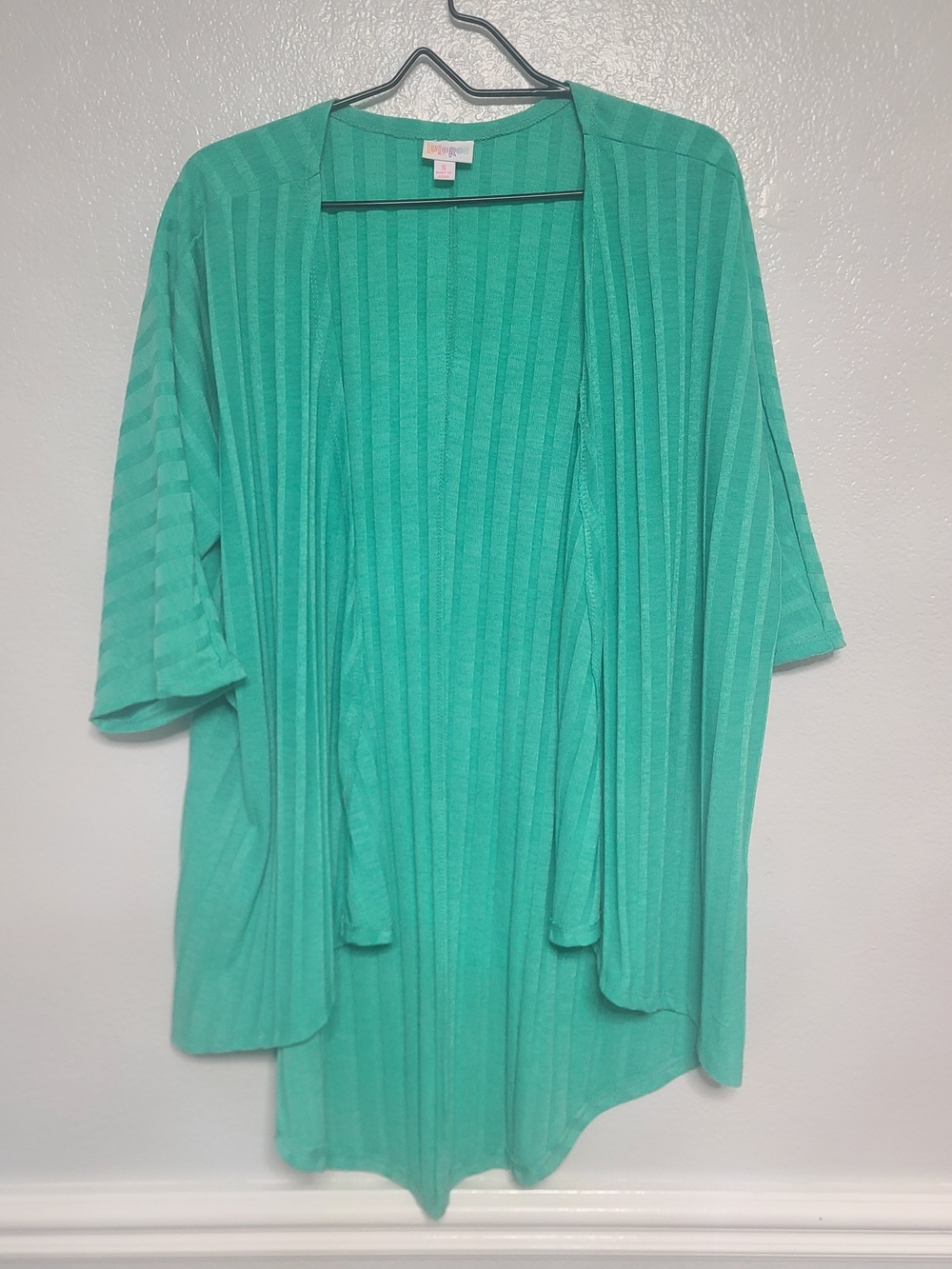 LuLaRoe Open Ribbed Cardigan in Teal Green
